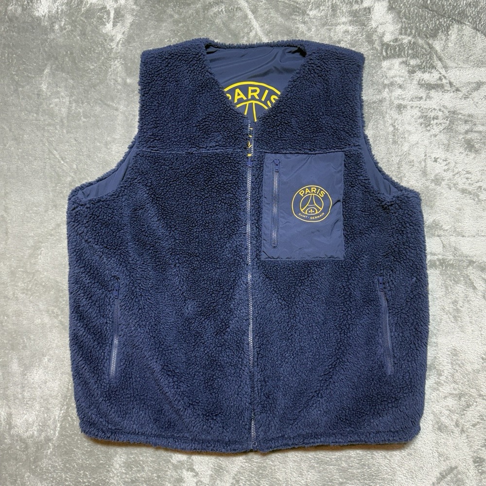 Nike Paris Saint Germain Vest‎ Mens L PSG Sherpa Reversible Soccer FQ3179 Large